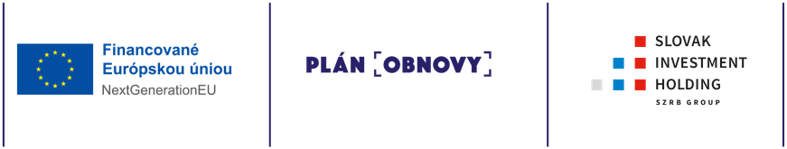Financované Európskou úniou — NextGenerationEU · Plán obnovy · Slovak Investment Holding, SZRB Group