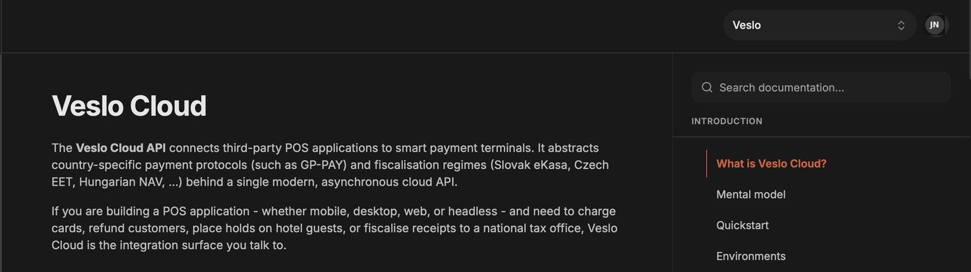 Veslo Cloud developer documentation