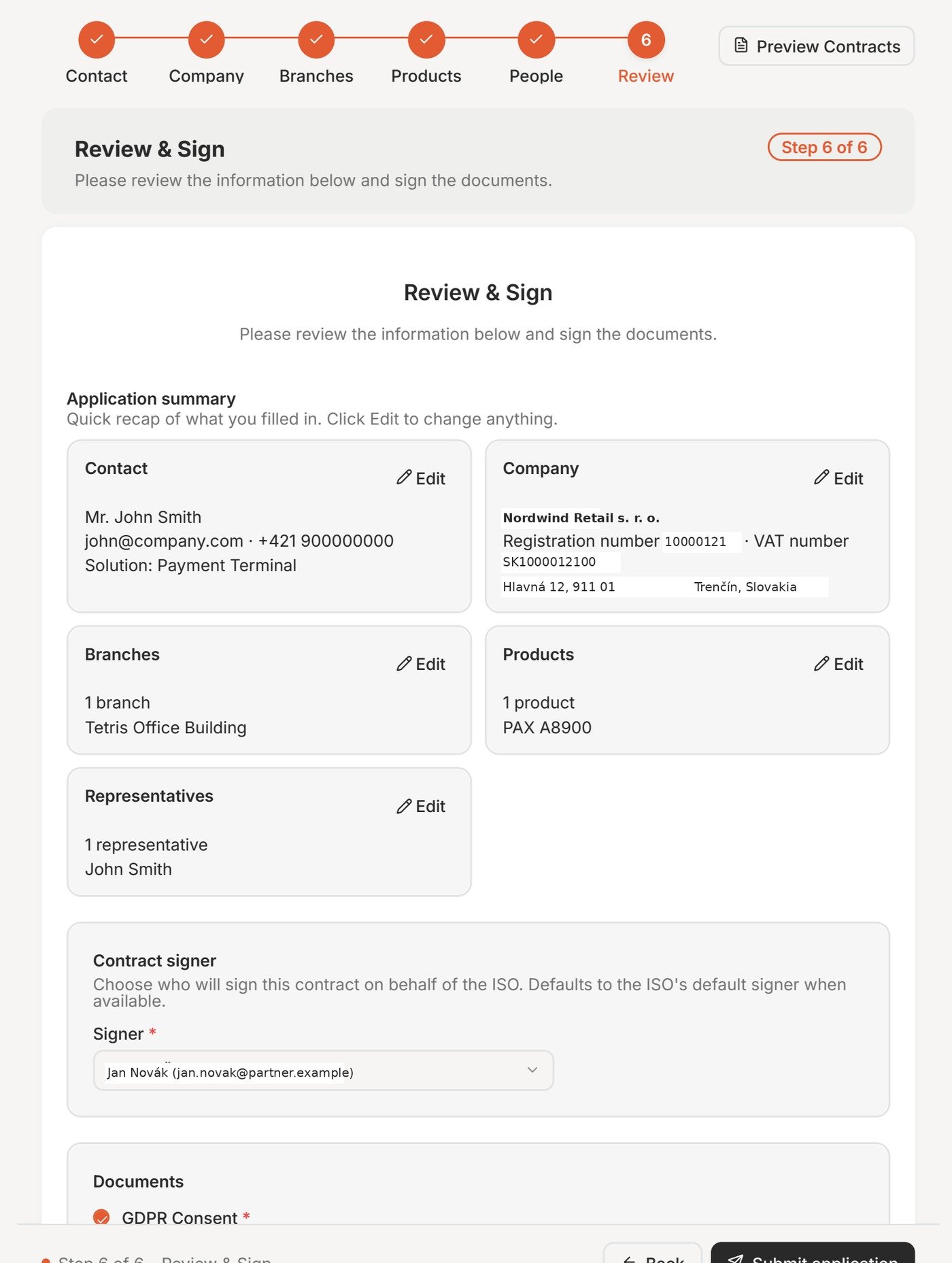 Review and sign