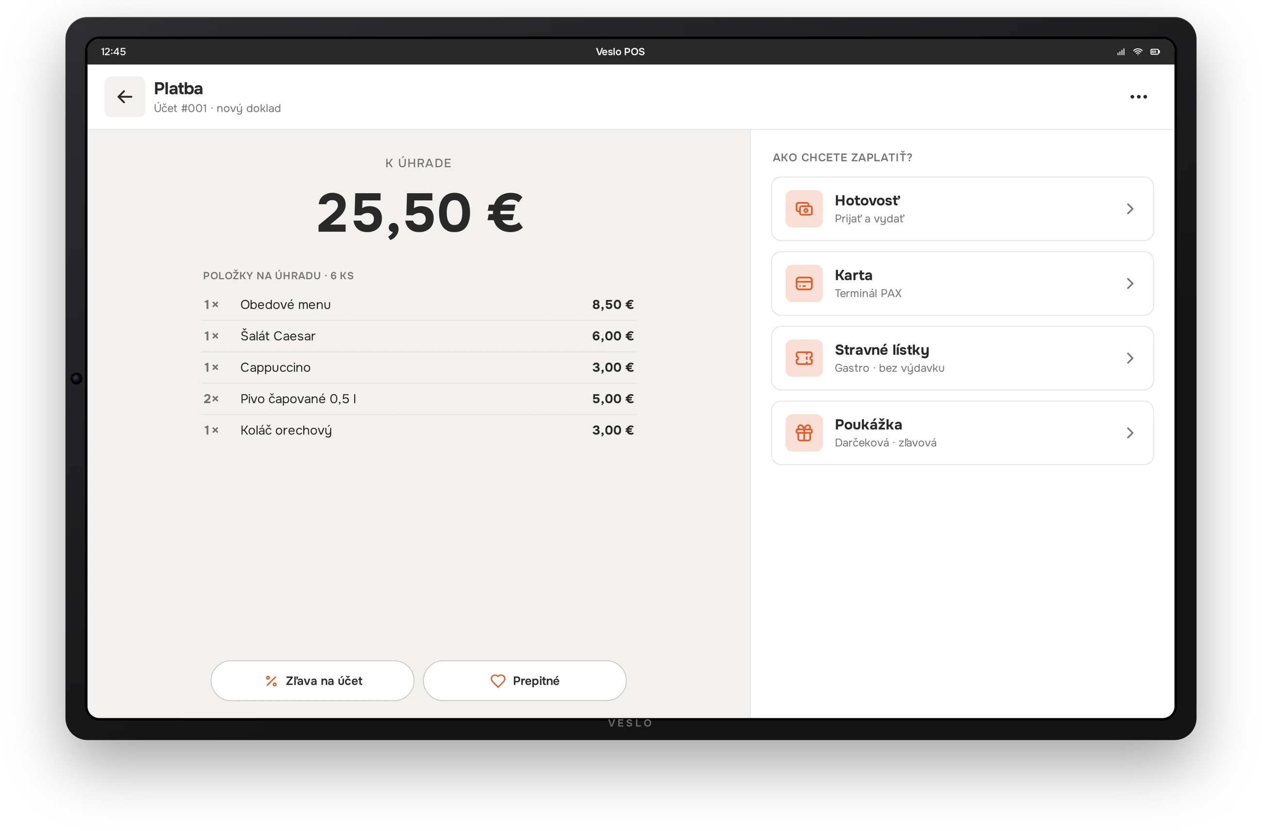 Payment method selection