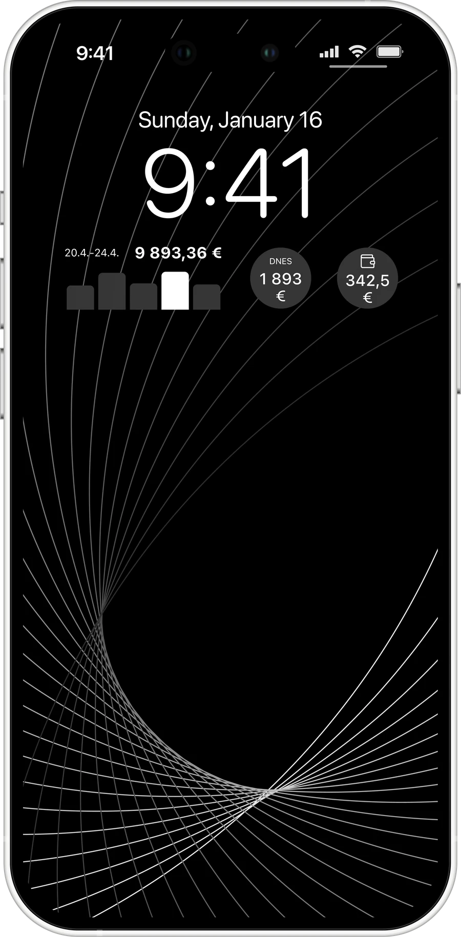 Lock-screen widgets with the day's revenue