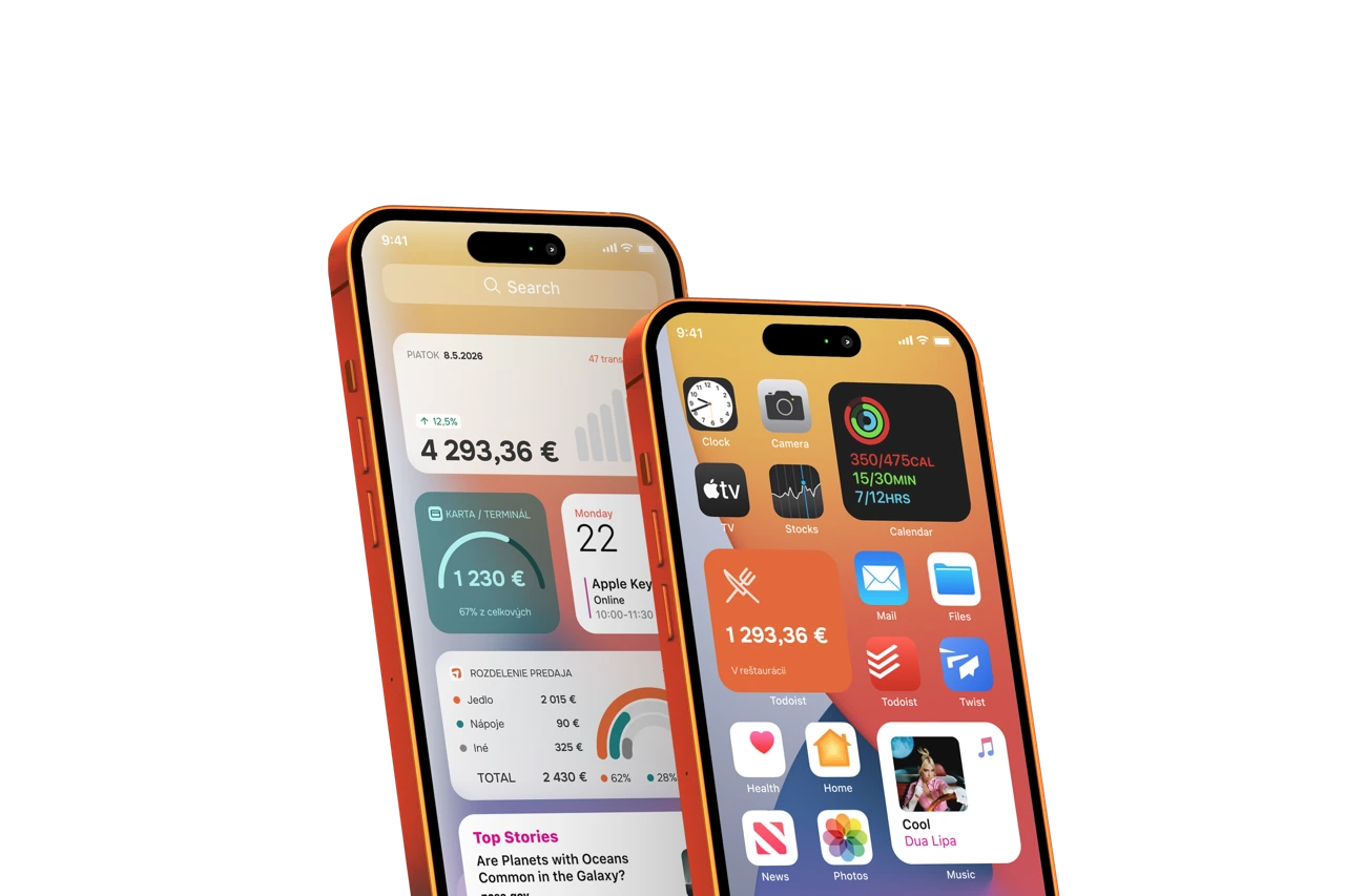 Home-screen widgets with today's revenue